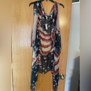 Tank top Kimono, American flag print.